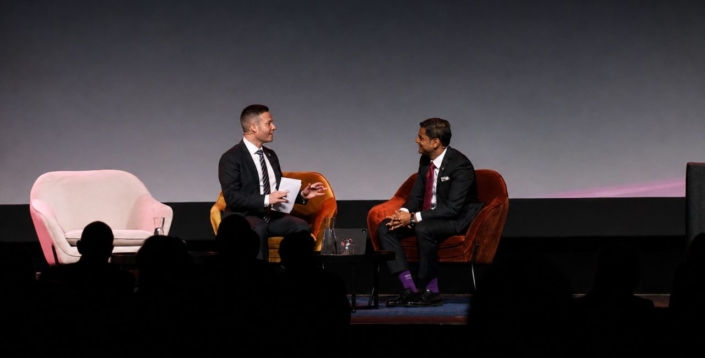 Tim McCready Shai Ganu at Institute of Directors conference New Zealand